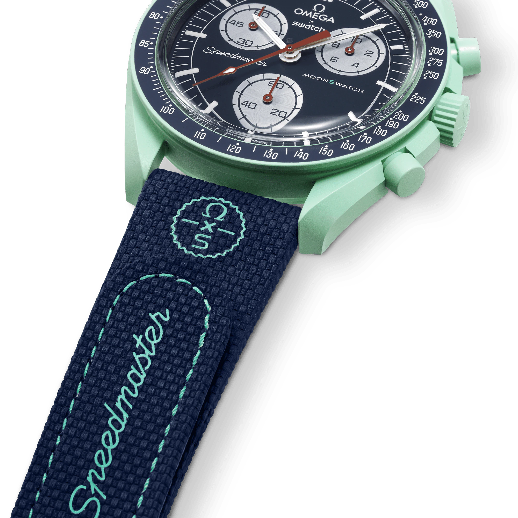 Moonswatch Dark Blue/green Rubber – Image 3