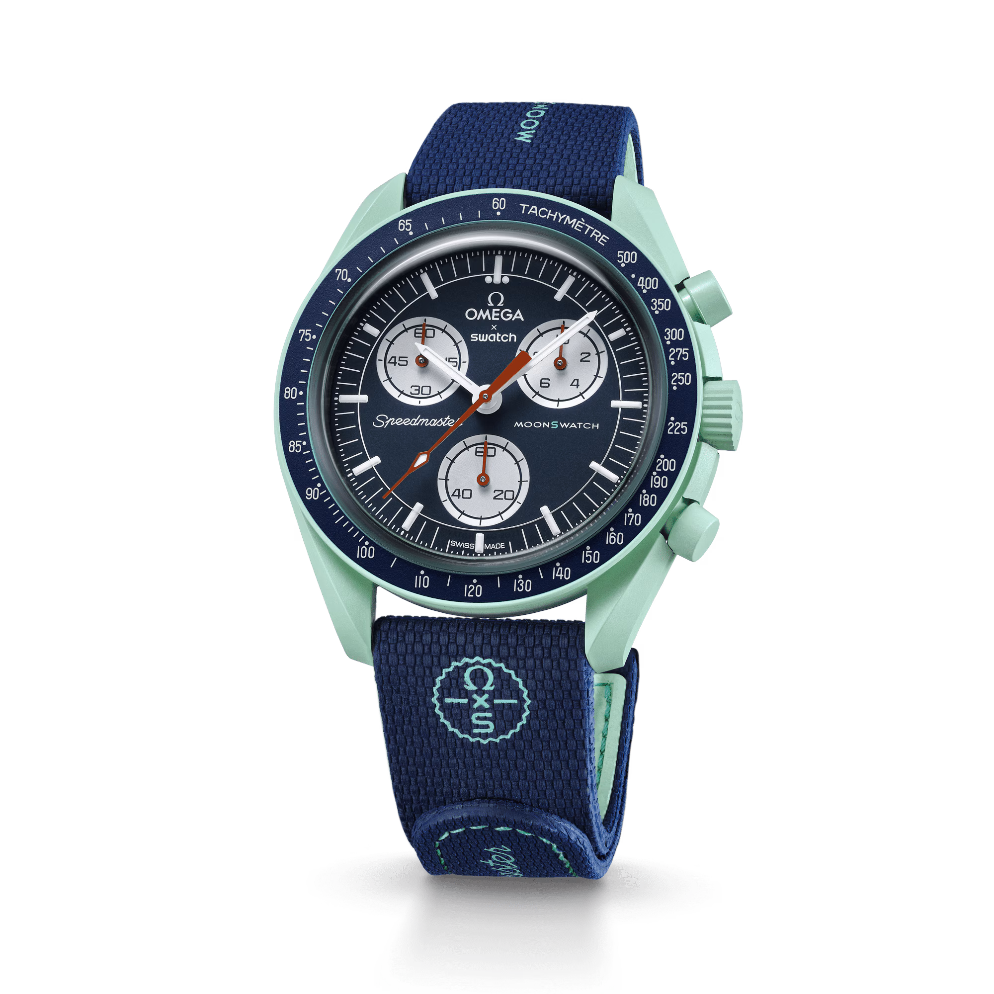 Moonswatch Dark Blue/green Rubber – Image 4
