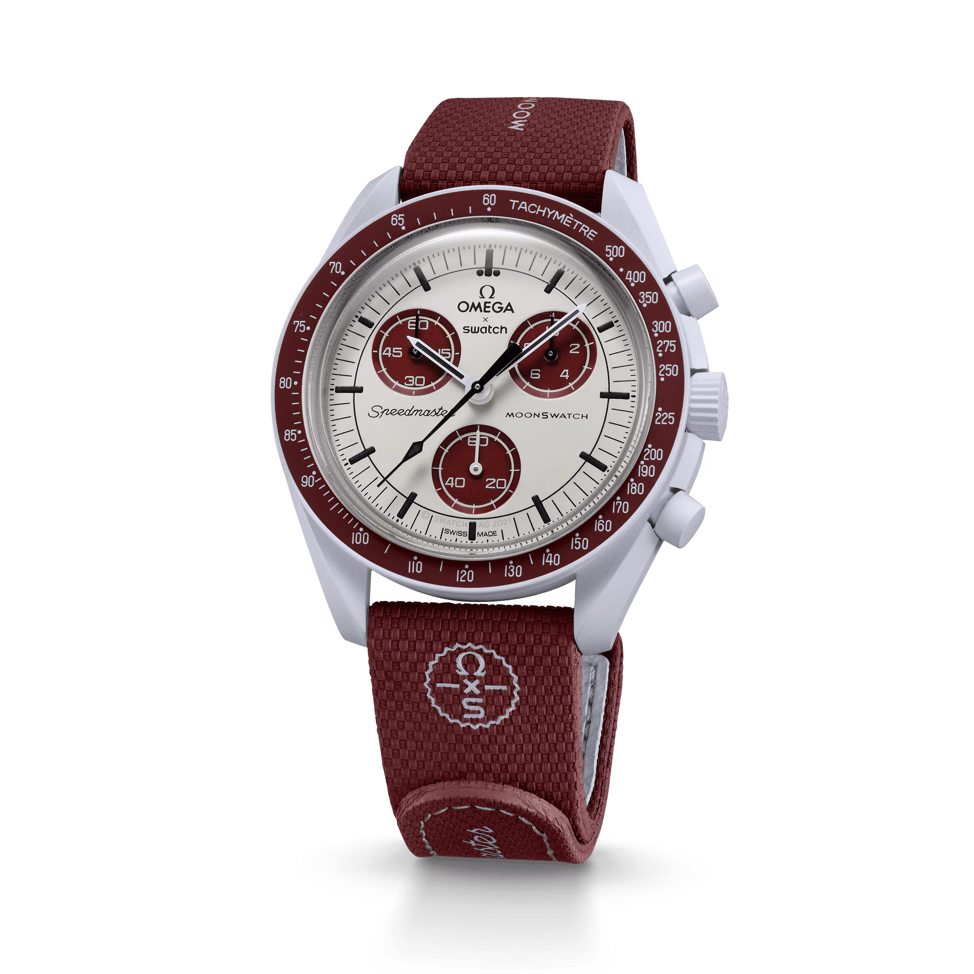 Moonswatch Bordeaux/light Grey Rubber – Image 4