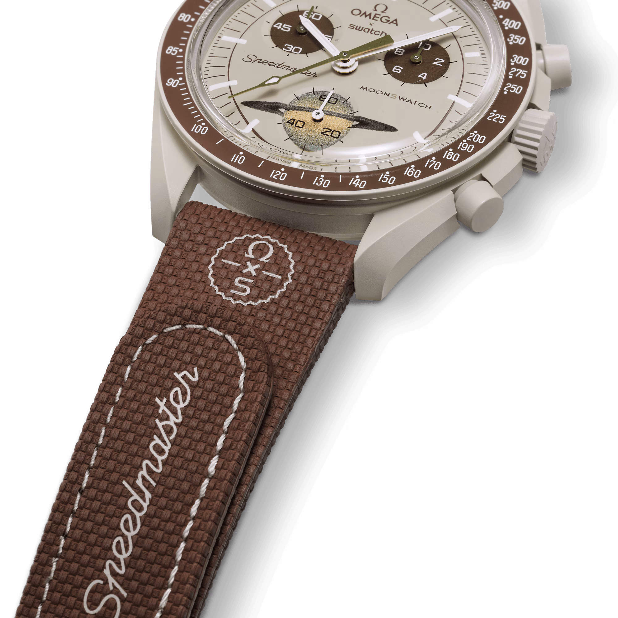 Moonswatch Brown/beige Rubber – Image 3