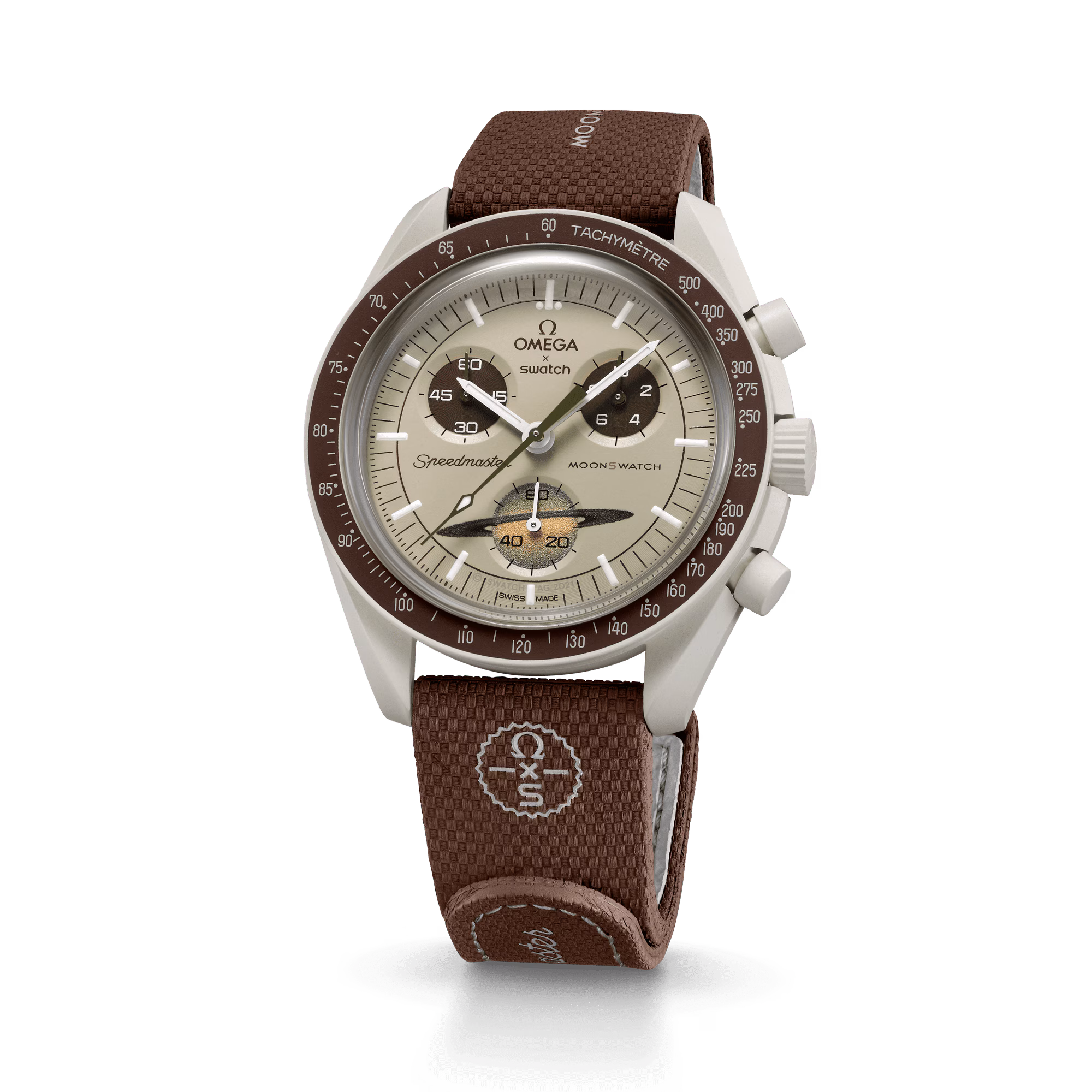 Moonswatch Brown/beige Rubber – Image 4
